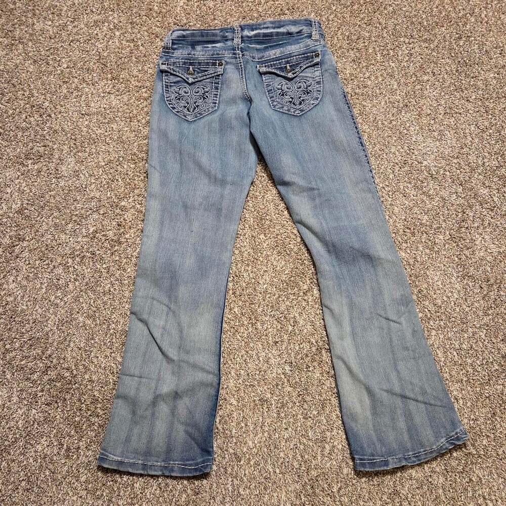 Roadrunner Y2K Embellished Flap Pocket Low Rise Bootcut Jeans